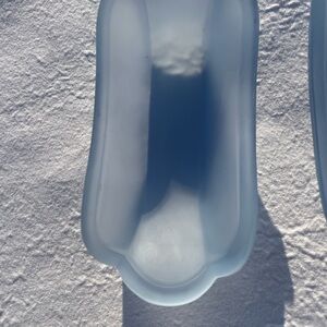 4-Indian glass Light Blue Frosted  Decorative banana Tray